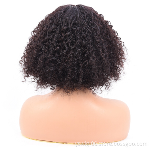 1b# Jerry Curl Virgin Human Hair Wig Peruvian Wholesale Swiss T Part Lace Frontal Wigs for Black Women